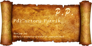 Pásztory Patrik névjegykártya