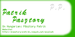 patrik pasztory business card